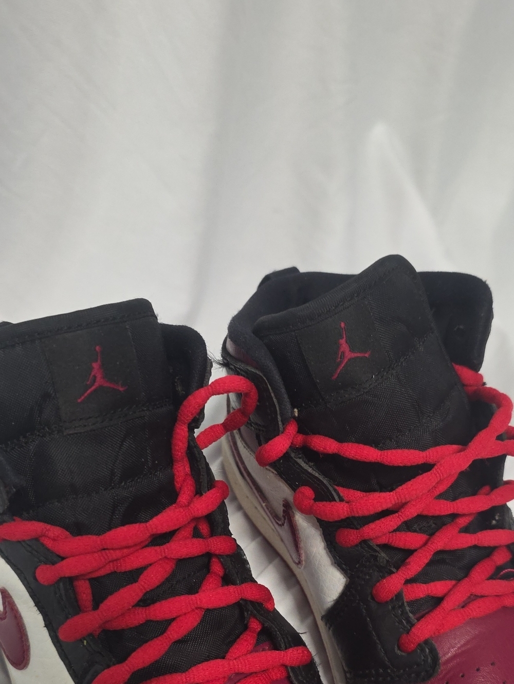Nike Mid-Top Sneakers - Black White Maroon with Red Laces - Picture 6 of 6